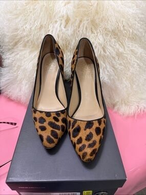Vince Camuto Leopard Print Pointed-Toe Pumps - Brown and Black